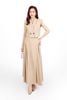 BAK33425 - Áo kiểu công sở vải linen dáng lửng cổ hai ve vai chờm có đệm vai thân thân áo đính khuy tạo kiểu - PANTIO