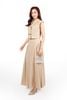 BAK33425 - Áo kiểu công sở vải linen dáng lửng cổ hai ve vai chờm có đệm vai thân thân áo đính khuy tạo kiểu - PANTIO
