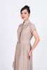 BAK33442 - Áo kiểu công sở vải thô nhăn mỏng dáng lửng cổ đức vai chờm cài khuy thân trước - PANTIO