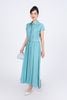 BAK33442 - Áo kiểu công sở vải thô nhăn mỏng dáng lửng cổ đức vai chờm cài khuy thân trước - PANTIO
