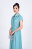 BAK33442 - Áo kiểu công sở vải thô nhăn mỏng dáng lửng cổ đức vai chờm cài khuy thân trước - PANTIO