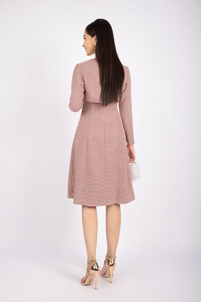 BAK72680 - Áo khoác dạo phố vải dạ dáng croptop vạt tròn tay dài - PANTIO