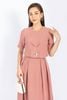 BAK72695 - Áo kiểu công sở vải thô đũi dáng croptop tạo kiểu cài cúc thân ngực - PANTIO