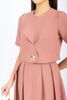 BAK72695 - Áo kiểu công sở vải thô đũi dáng croptop tạo kiểu cài cúc thân ngực - PANTIO