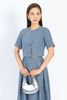 BAK72695 - Áo kiểu công sở vải thô đũi dáng croptop tạo kiểu cài cúc thân ngực - PANTIO