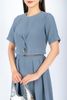 BAK72695 - Áo kiểu công sở vải thô đũi dáng croptop tạo kiểu cài cúc thân ngực - PANTIO