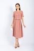 BAK72695 - Áo kiểu công sở vải thô đũi dáng croptop tạo kiểu cài cúc thân ngực - PANTIO