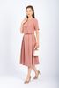 BAK72695 - Áo kiểu công sở vải thô đũi dáng croptop tạo kiểu cài cúc thân ngực - PANTIO