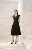 BAK72883 - Áo kiểu công sở vải tuytsi dáng peplum cổ V vai liền đính cúc kèm cài áo trang trí - PANTIO