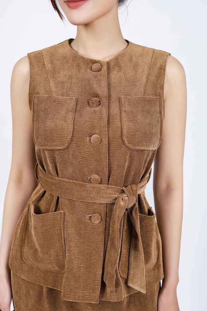 BQD93250 - Quần dài vải nhung dáng suông lưng phối chun co giãn khóa thân trước - PANTIO