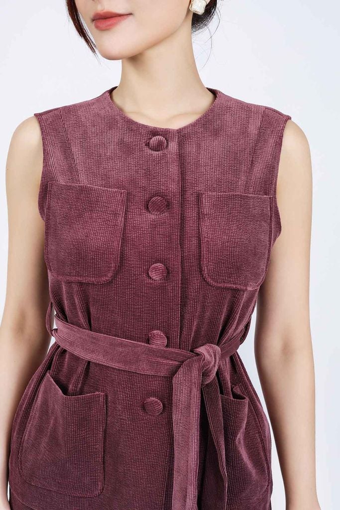 BQD93250 - Quần dài vải nhung dáng suông lưng phối chun co giãn khóa thân trước - PANTIO