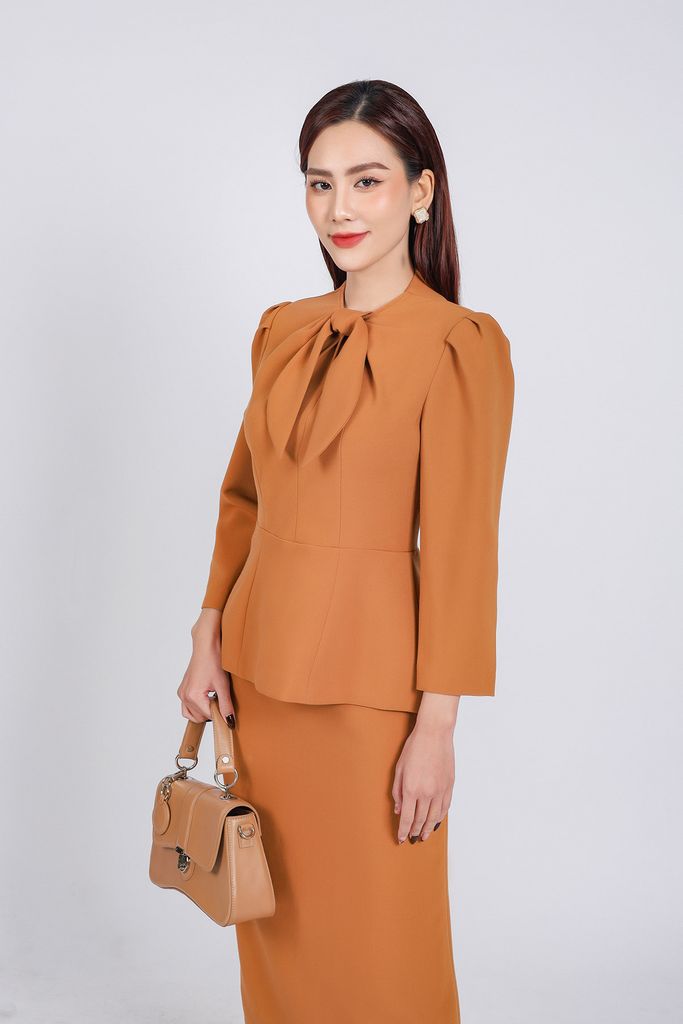 BJD93261 - Chân váy công sở vải thô dày dáng suông dài khoá thân sau - PANTIO
