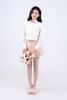 BAK93363 - Áo sơ mi dáng croptop, cổ đức, tay bồng có măng séc, nẹp cài khuy, ly bong ở nẹp - JAN.