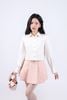 BAK93363 - Áo sơ mi dáng croptop, cổ đức, tay bồng có măng séc, nẹp cài khuy, ly bong ở nẹp - JAN.