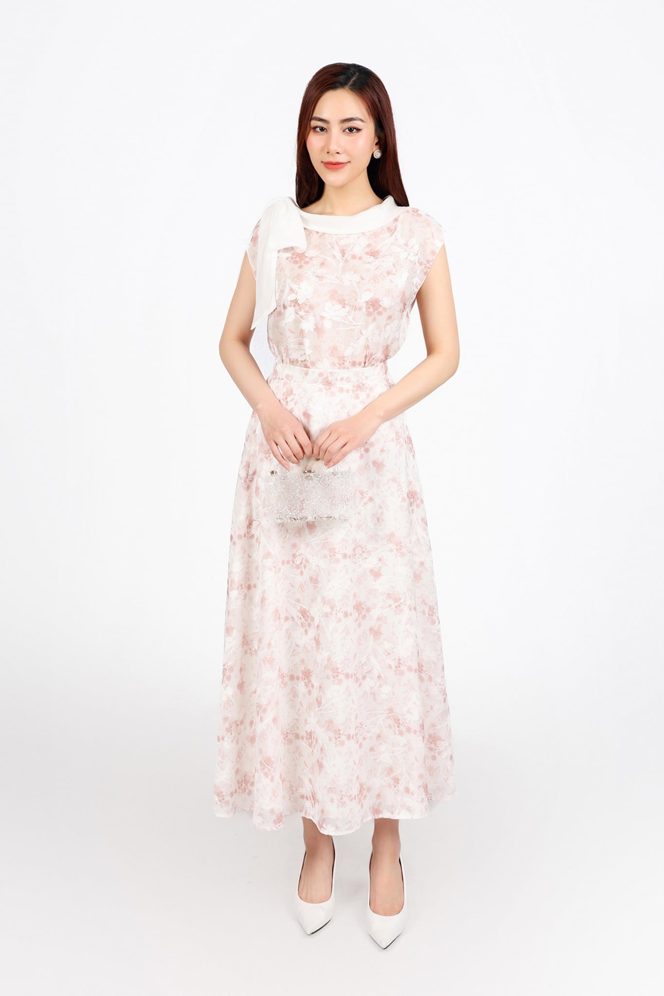 BJD13282 - Chân váy dạo phố vải voan hoa dáng suông cạp chun co giãn - PANTIO