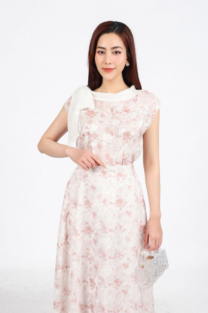 BJD13282 - Chân váy dạo phố vải voan hoa dáng suông cạp chun co giãn - PANTIO