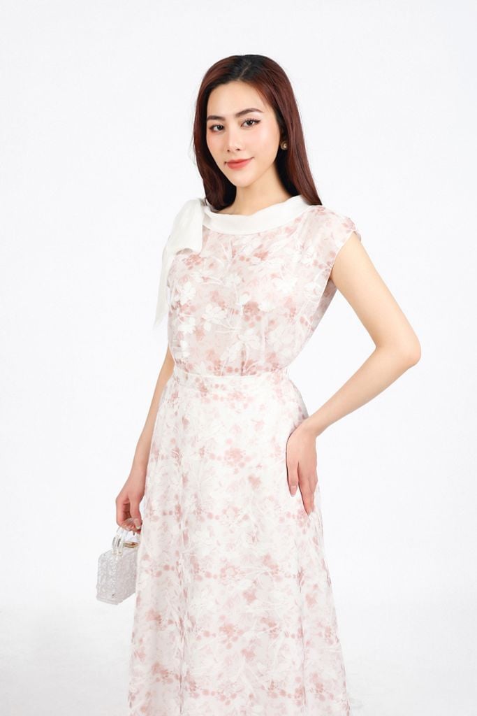 BJD13282 - Chân váy dạo phố vải voan hoa dáng suông cạp chun co giãn - PANTIO