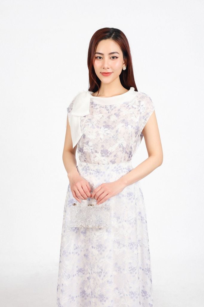 BJD13282 - Chân váy dạo phố vải voan hoa dáng suông cạp chun co giãn - PANTIO