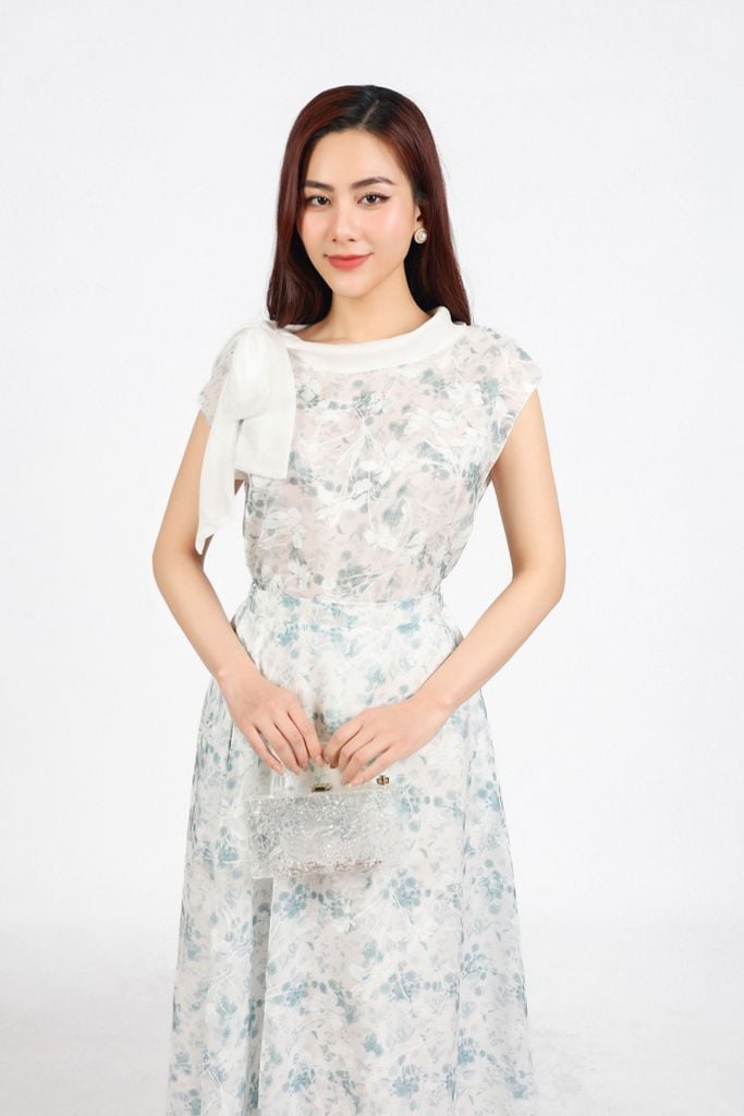 BJD13282 - Chân váy dạo phố vải voan hoa dáng suông cạp chun co giãn - PANTIO