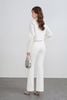 BAS13292 - Áo sơ mi kiểu vải thô kate dáng croptop cổ đức tay phối măng sec ngực áo có túi tạo kiểu - PANTIO