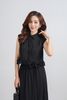 BAS13302 - Áo sơ mi kiểu vải tuyp xy dáng lửng cổ đức gấu áo phối viền nhún tạo kiểu cài khuy thân trước - PANTIO