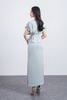 BAS13375 - Áo sơ mi công sở vải tuyp xy dáng suông cổ tròn vai chờm phối dây rút gấu áo vạt lệch tạo kiểu kèm dây đai - PANTIO