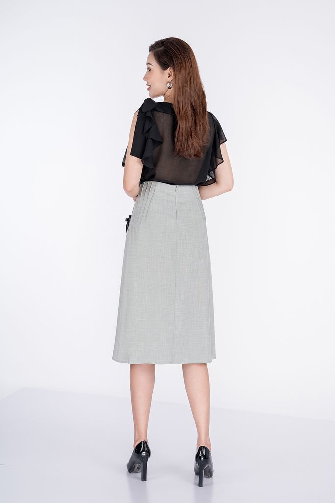 BAS32465 - Áo sơ mi kiểu chất liệu chiffon ngắn tay - PANTIO