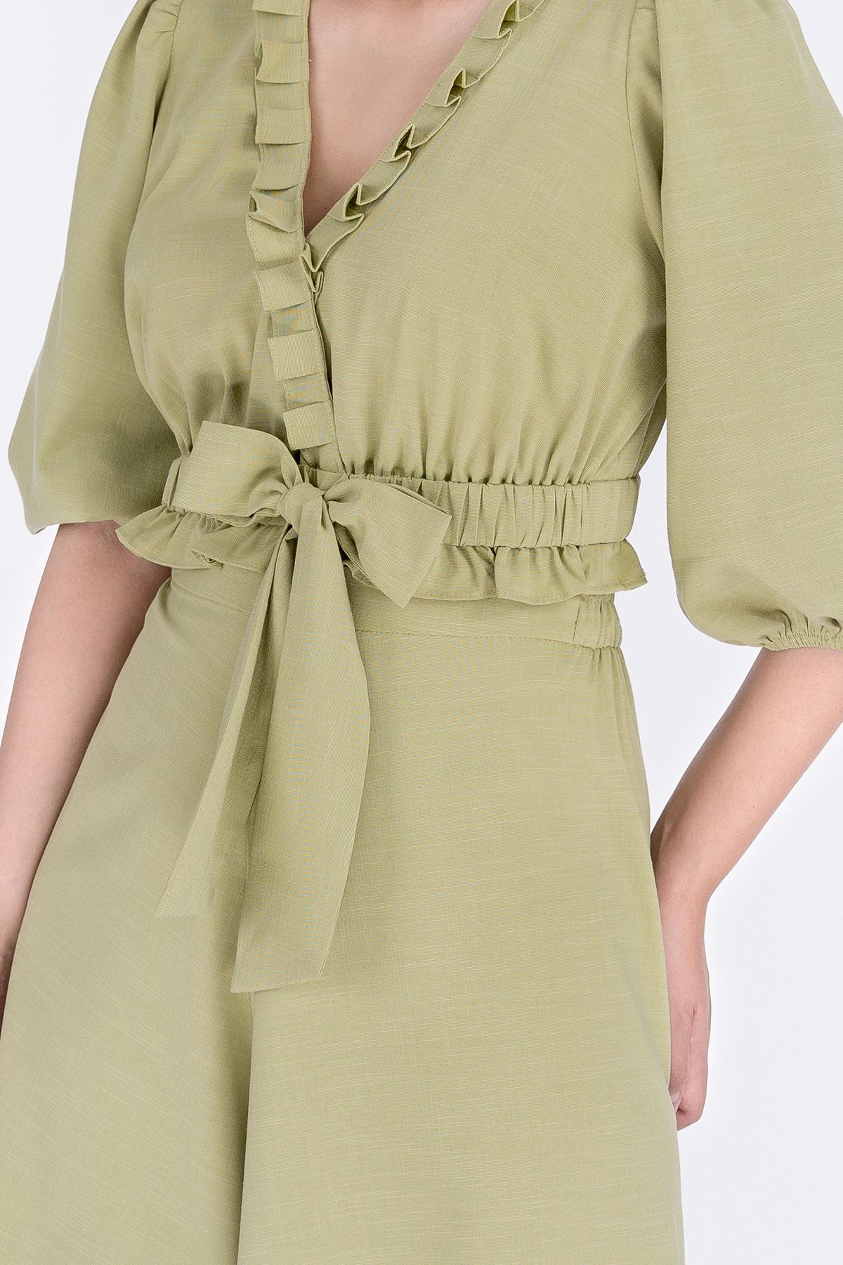 BAS32472 - Áo sơ mi cổ chữ V tay lỡ - PANTIO