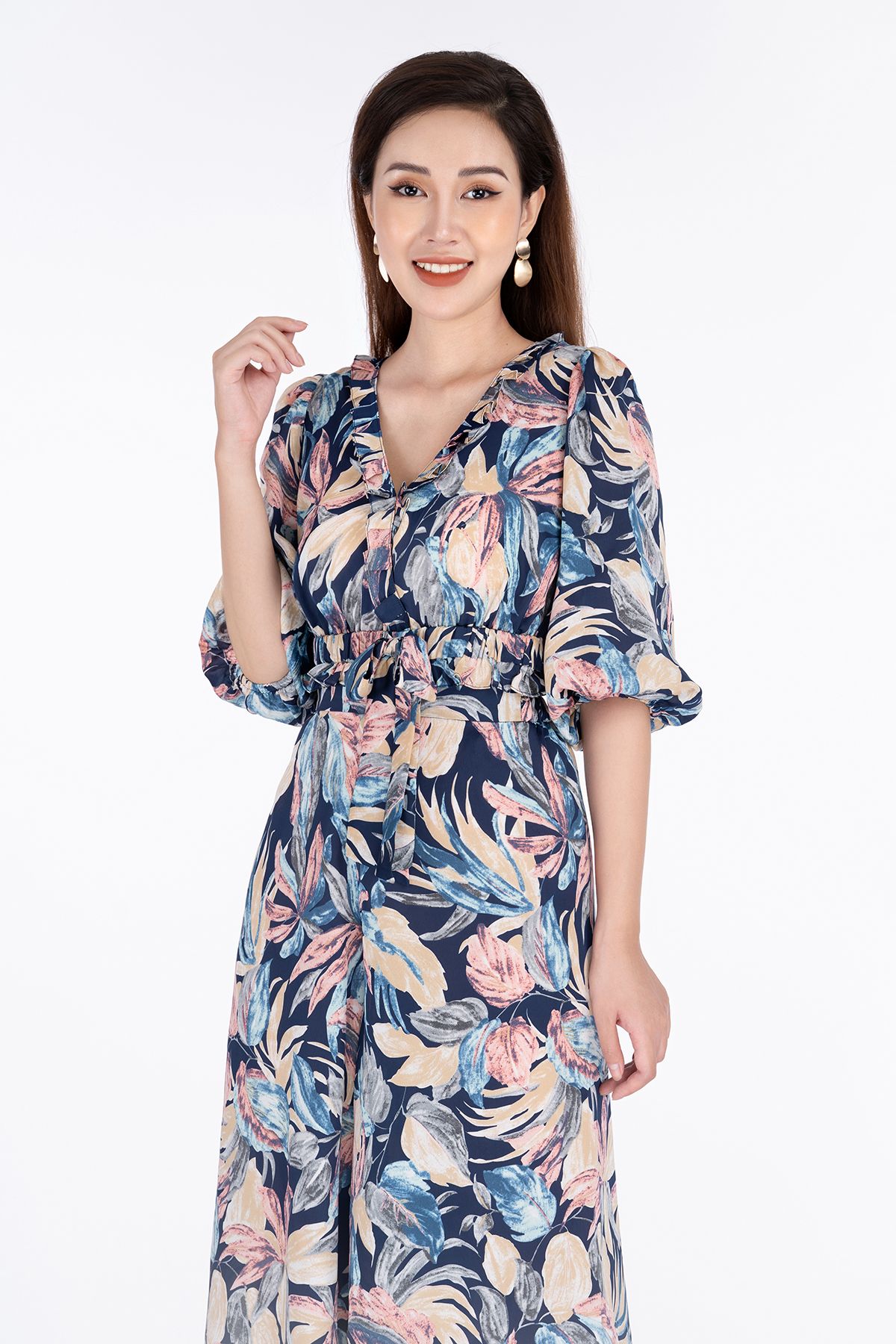 BAS32472 - Áo sơ mi cổ chữ V tay lỡ - PANTIO