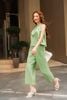BAS32775 - Áo kiểu dạo phố vải linen dáng A cổ nhún phối nơ thân trang trí hình thêu - tỷ lệ kèo 8899