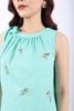 BAS32775 - Áo kiểu dạo phố vải linen dáng A cổ nhún phối nơ thân trang trí hình thêu - tỷ lệ kèo 8899