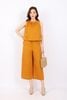 BAS32775 - Áo kiểu dạo phố vải linen dáng A cổ nhún phối nơ thân trang trí hình thêu - tỷ lệ kèo 8899