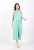 BAS32775 - Áo kiểu dạo phố vải linen dáng A cổ nhún phối nơ thân trang trí hình thêu - tỷ lệ kèo 8899