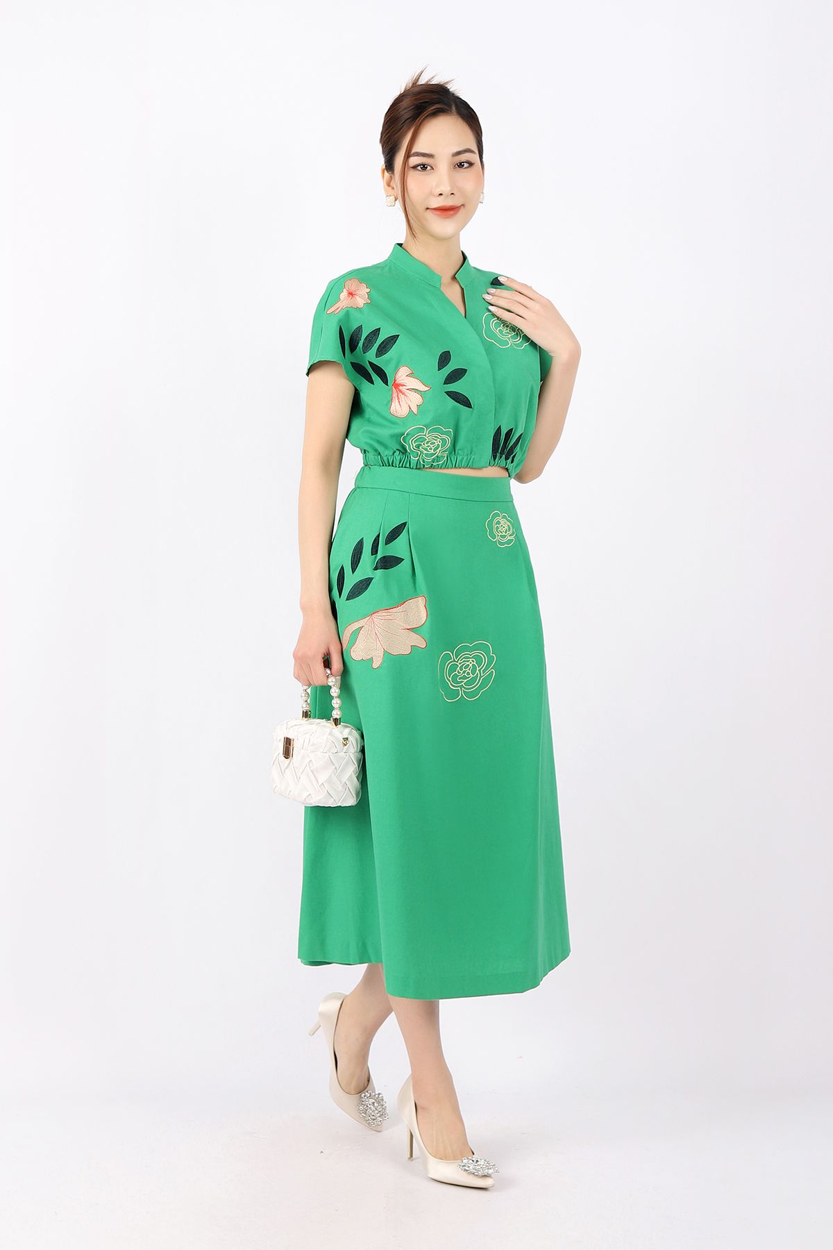CHÂN VÁY DÀI VẢI PHA LINEN  Màu cam  ZARA Vietnam