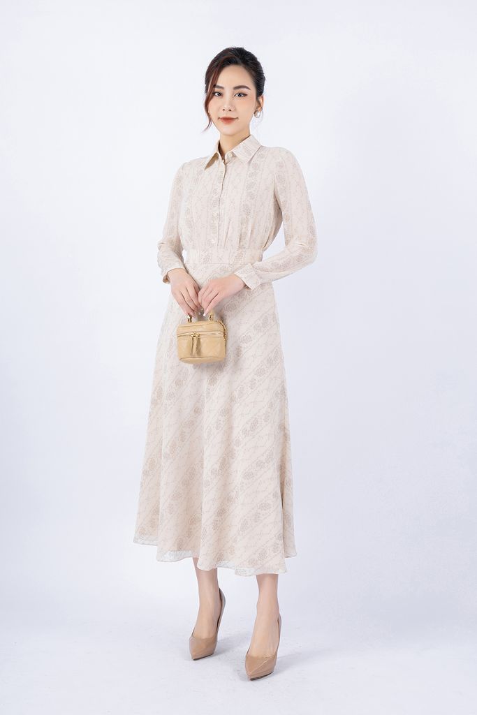 BJD33050 - Chân váy công sở vải chiffon xốp dáng A xòe có lót vải habutai khóa sườn - PANTIO