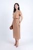 BAS33060 - Áo kiểu dạo phố vải len hai lớp phối vải ren lưới tạo kiểu dáng croptop cổ tròn tay cộc - PANTIO