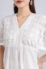 BAS33111 - Áo kiểu dạo phố vải thô hai lớp lót habutai cổ chữ V hoạ tiết kẻ vuông tay lỡ bo chun ngực - PANTIO