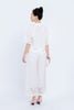 BQD33134 - Quần dài dạo phố vải Linen dáng suông gấu quần phối ren hoa tạo kiểu khóa thân trước - PANTIO