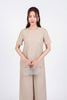 BQD33142 - Quần dài dạo phố vải thô đũi dáng suông ống đứng cạp chun co giãn - PANTIO