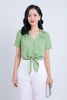 BQD33096 - Quần công sở vải tuyp xy dáng suông dài ống rộng khoá thân trước - PANTIO