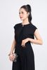 BAS33148 - Áo sơ mi kiểu dạo phố vải tuyp xy dáng suông cổ tròn vai chờm cổ áo phối khuy trang trí - PANTIO