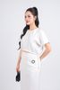 BJD33159 - Chân váy công sở vải tuyp xy dáng suông dài cạp chun thân váy có túi phối khuy trang trí - PANTIO