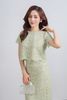 BAS33410 - Áo sơ mi vải ren mảng hai lớp dáng lửng cổ tròn tay ngắn thời trang - PANTIO