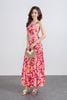 BAS33430 - Áo sơ mi dạo phố vải thô hoa dáng hai dây croptop thân sau phối chun co giãn thời trang - PANTIO