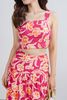 BAS33430 - Áo sơ mi dạo phố vải thô hoa dáng hai dây croptop thân sau phối chun co giãn thời trang - PANTIO