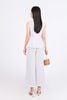 BAS33456 - Áo sơ mi kiểu vải linen dáng suông cổ tròn không tay thân áo xếp nhún tạo xoè - PANTIO