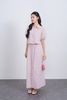 BAS33478 - Áo sơ mi vải thô kẻ dáng suông cổ đức tay bồng gấu áo phối dây rút tạo kiểu - JAN.