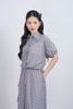 BJD33478 - Chân váy dài vải thô kẻ dáng suông cạp chun co giãn xẻ tà trước - JAN.
