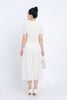 BAS34160 - Áo sơ mi công sở vải tơ phối ren hoa cổ đức dáng croptop thân phối khuy bọc trang trí - PANTIO