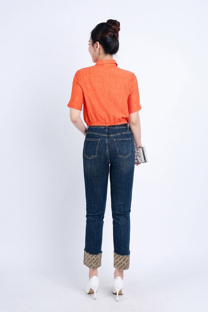 FQB172 - Quần Jean cao cấp vải Denim dáng ôm gấu gập tạo kiểu - PANTIO